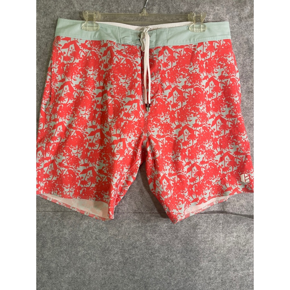 DCK Boardshorts Mens 34 Red Floral CiCLO Sustainable Swim Trunks Board Shorts